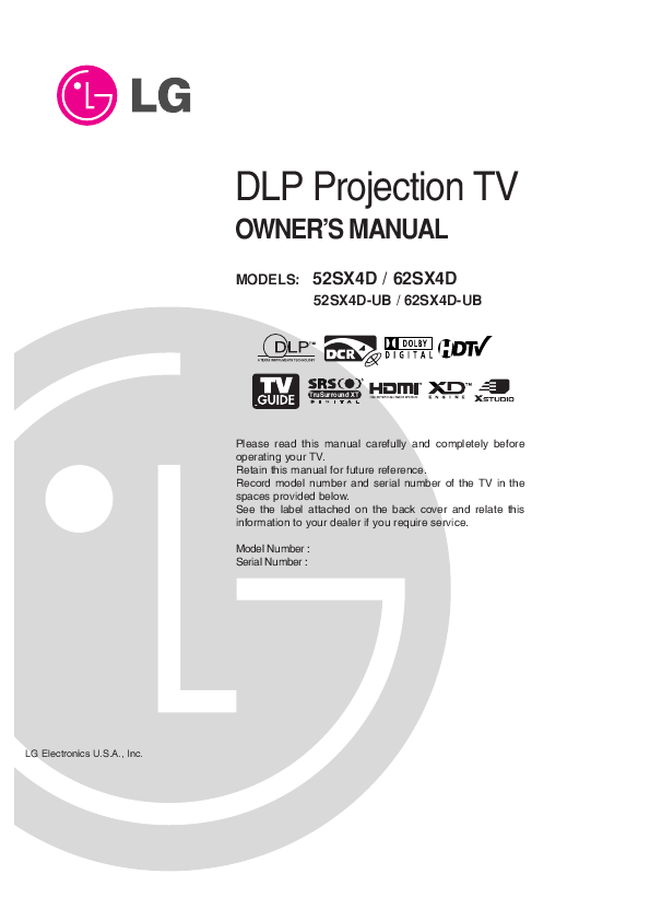 Lg Tv Operating Manual