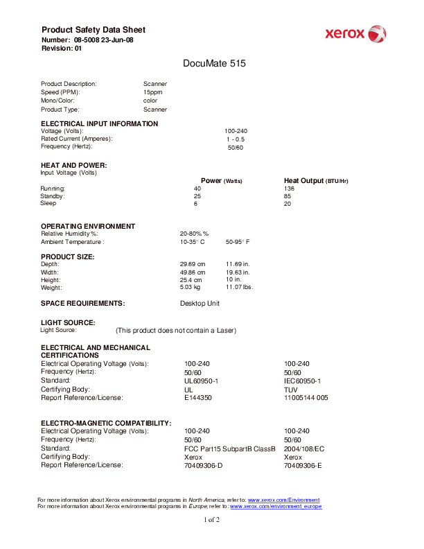 Xerox Scanner User Manual Type:MANUAL