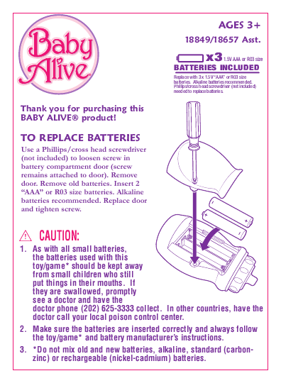 baby alive instruction manual