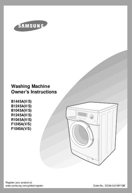 Samsung Washing Machine 7kg User Manual