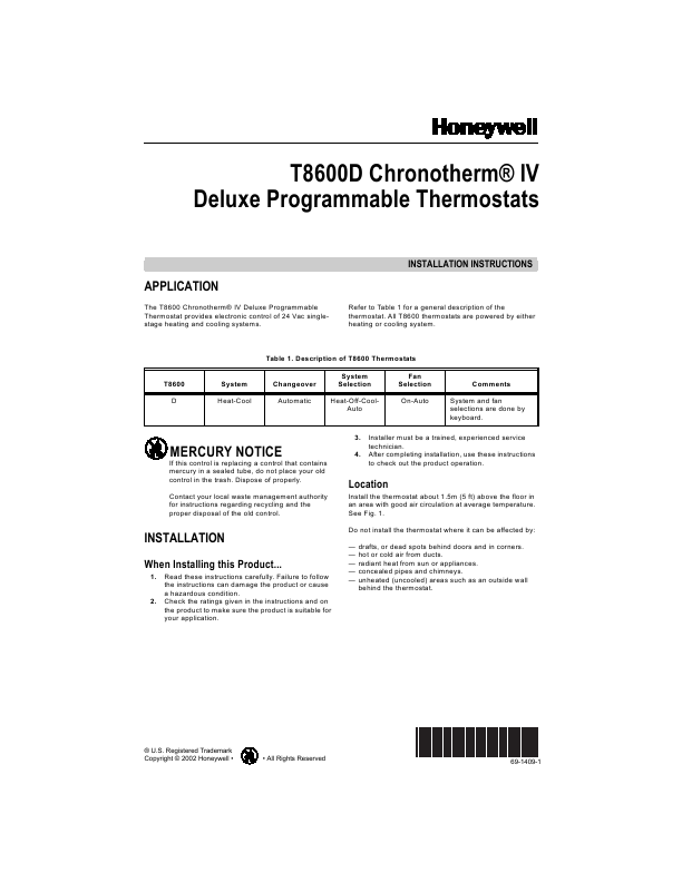 Honeywell Thermostat Manual Chronotherm Iv Plus
