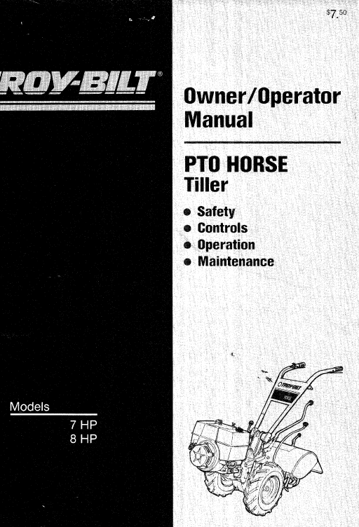 troy bilt horse owners manual