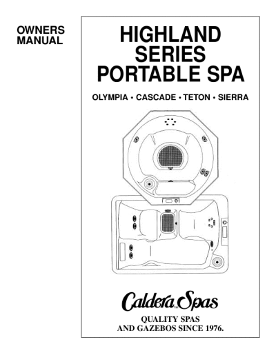 Caldera spas user manual