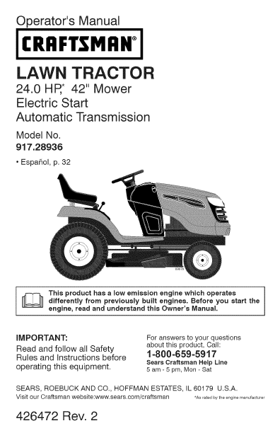 http://www.ebay.com/itm/CRAFTSMAN-LT1000-LAWN-TRACTOR-OWNERS-MANUAL ...