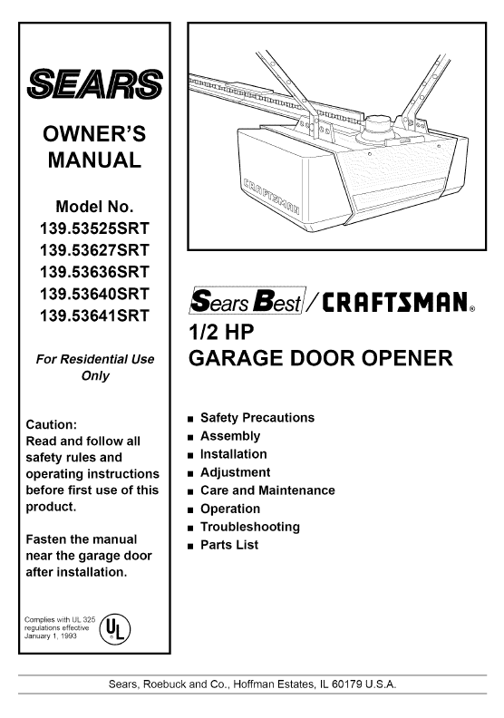 sears product manuals