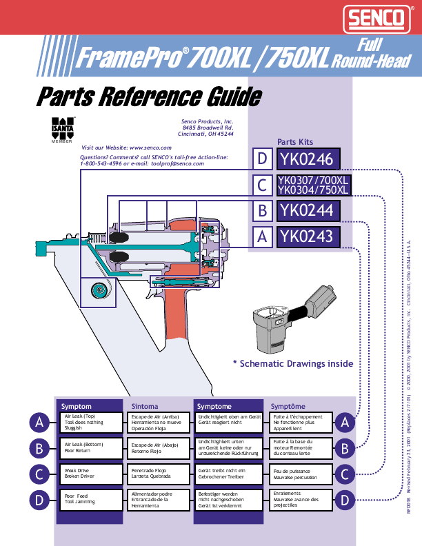 700XL Nail Gun Literature