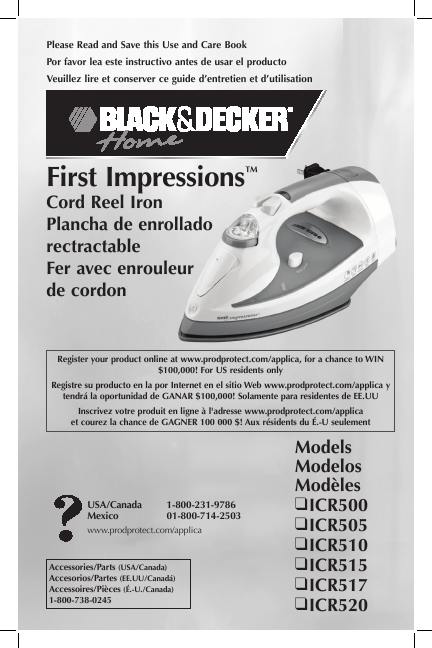 Black And Decker Iron Manual Icr505