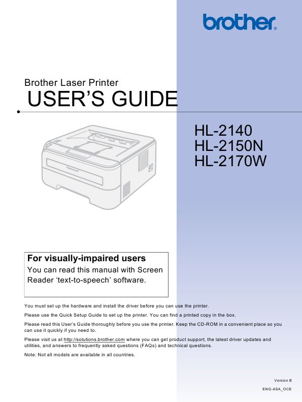 brother hl-2170w manual