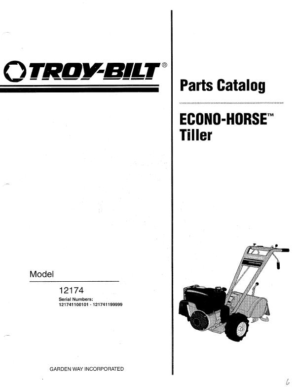 Troy Bilt Tiller. Troy-Bilt Tiller Parts Catalog