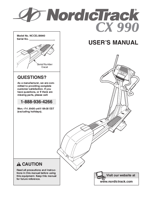 NordicTrack CX 990 elliptical