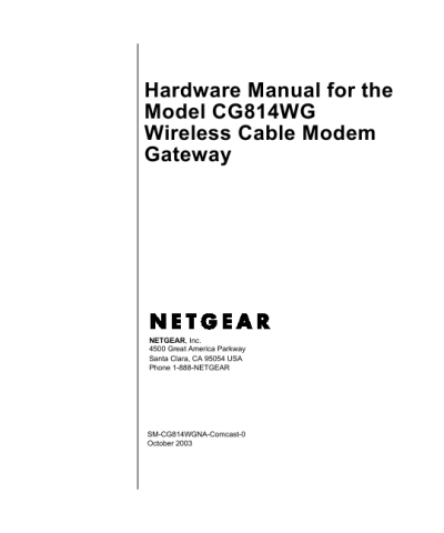 Netgear Wireless Router. NETGEAR Wireless Cable Modem