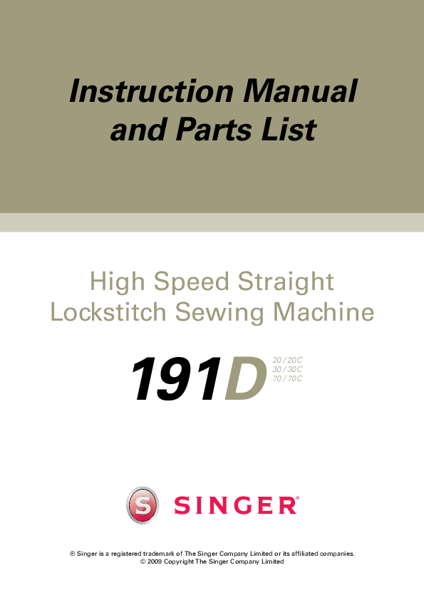 Singer 6212c parts manual