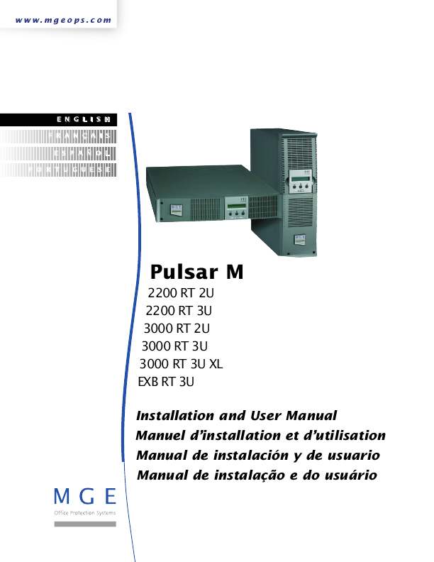 Mge Ups Systems Pulsar Ex 1000 User Manual