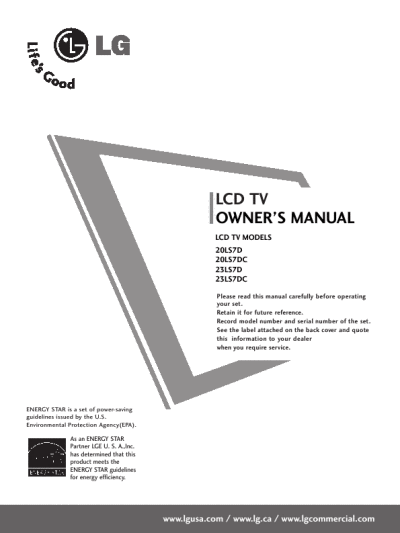 lg television owners manuals