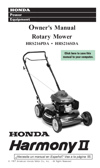 Honda lawnmower users guide #2