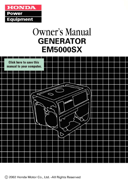 Honda em5000sx repair manual