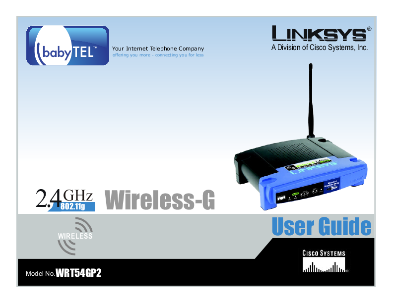 Linksys Network Router WRT54GP2 User's Guide | ManualsOnline.com