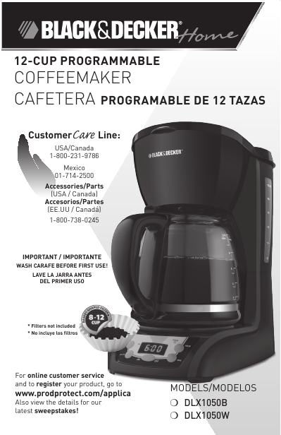 Black decker black  Decker and And maker manual Register coffee