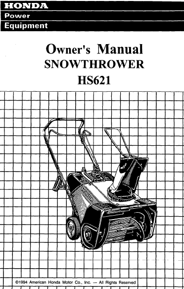 for Honda Automobiles HS621 Snow Blower