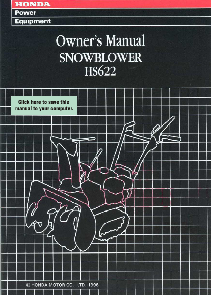 Honda hs622 snowblower shop manual #5