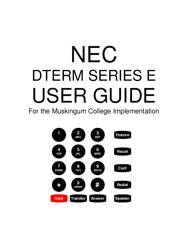 How To Program A Nec Dterm Series I Phone