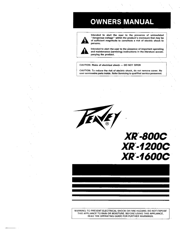Peavey xr 680e service manual