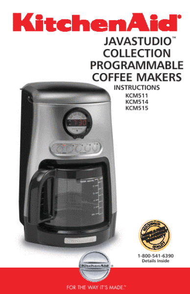 kitchenaid manual on Kitchenaid Coffee Makers User Manual   Manualsonline Com