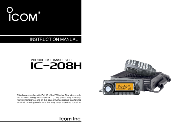 icom 208h manual