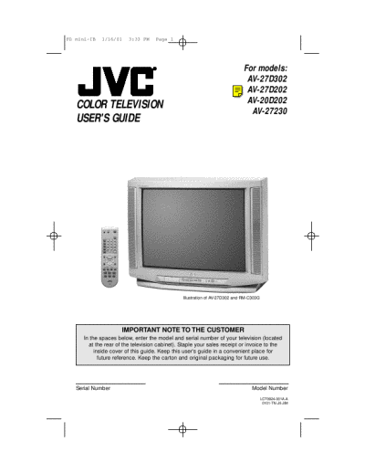 Television  on Jvc Color Television User S Guide   Manualsonline Com