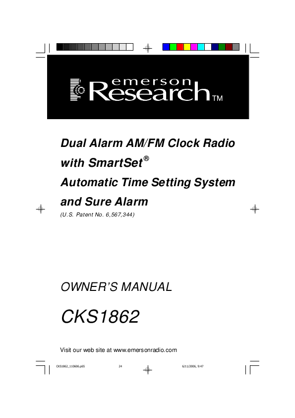 Emerson Clock Radio CKS1862 User's Guide