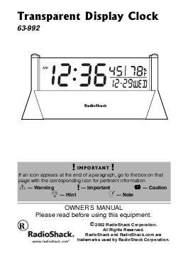 radio shack and owners manual