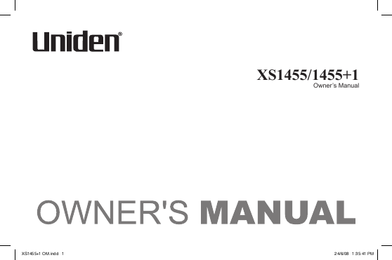 uniden phone owners manual