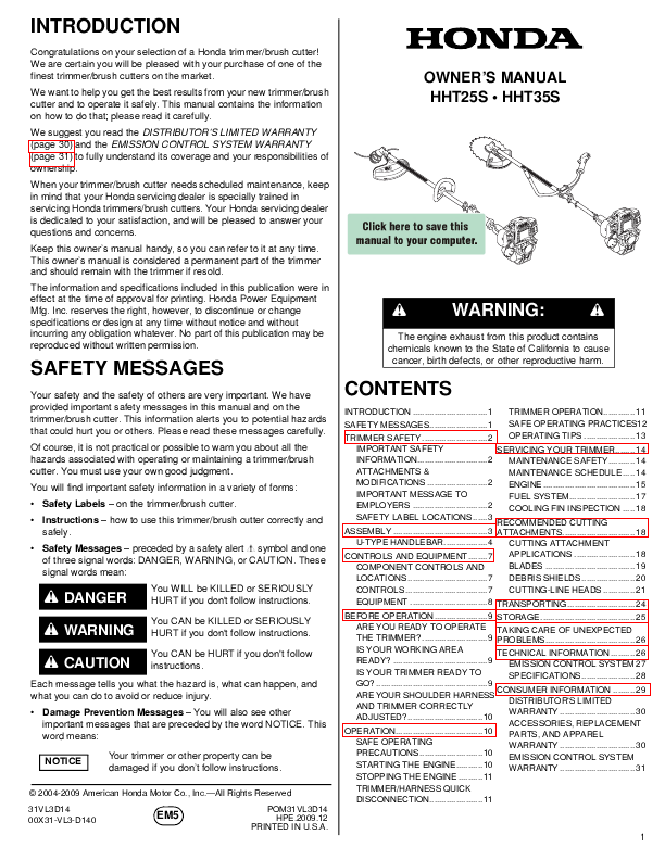 Honda power equipment manuals #6