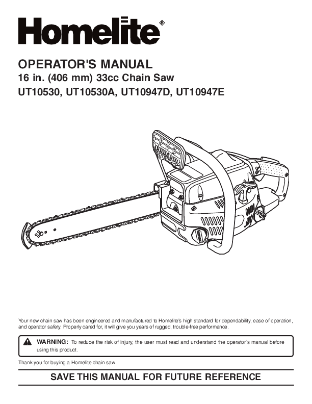 Mcculloch 3516 Chainsaw Manual