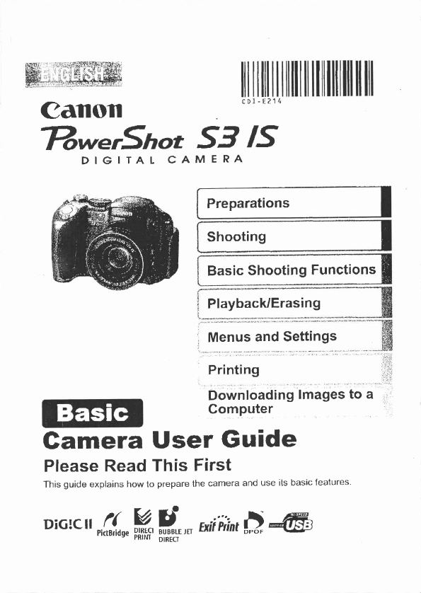 Canon Digital Camera User Manual Type:MANUAL