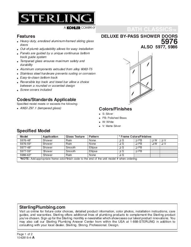 Sterling Shower Doors