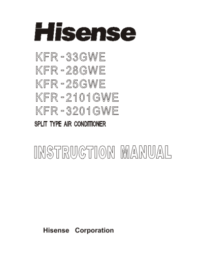 Cooking Appliances on Hisense Split Type Air Conditioner Instruction Manual Kfr 33gwe  Kfr