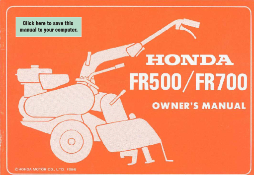 Honda fr500 rototiller manual #2
