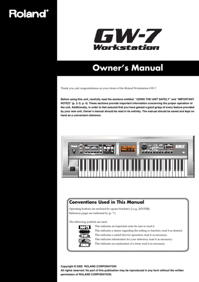 Cooking Appliances on Roland Owner S Manual Workstation Gw 7   Manualsonline Com