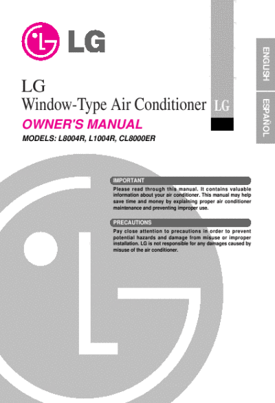 Window  Conditioner  Heat on Lg Window Type Air Conditioner User Guide   Manualsonline Com