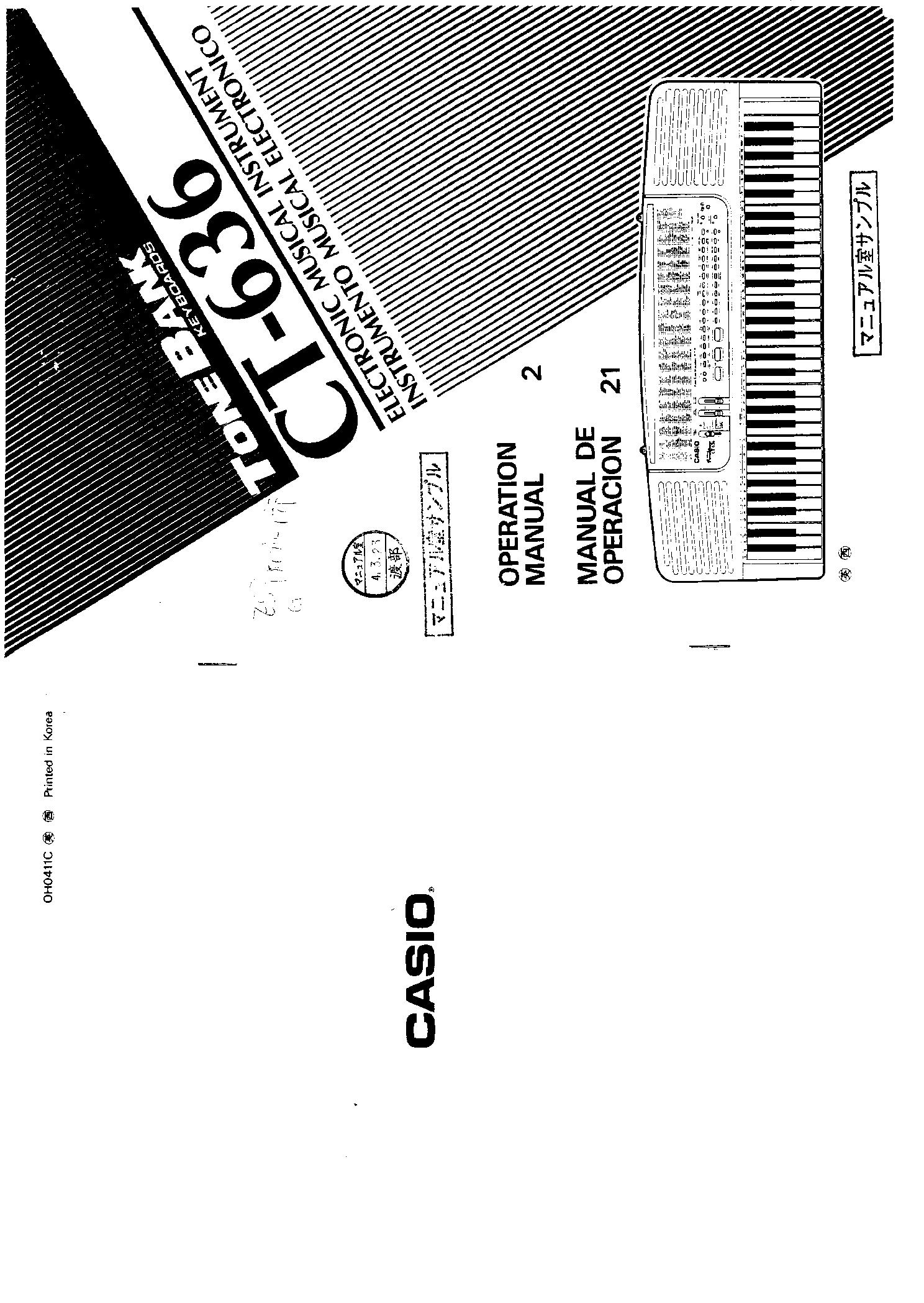 Casio Vl-1 Tone Manual