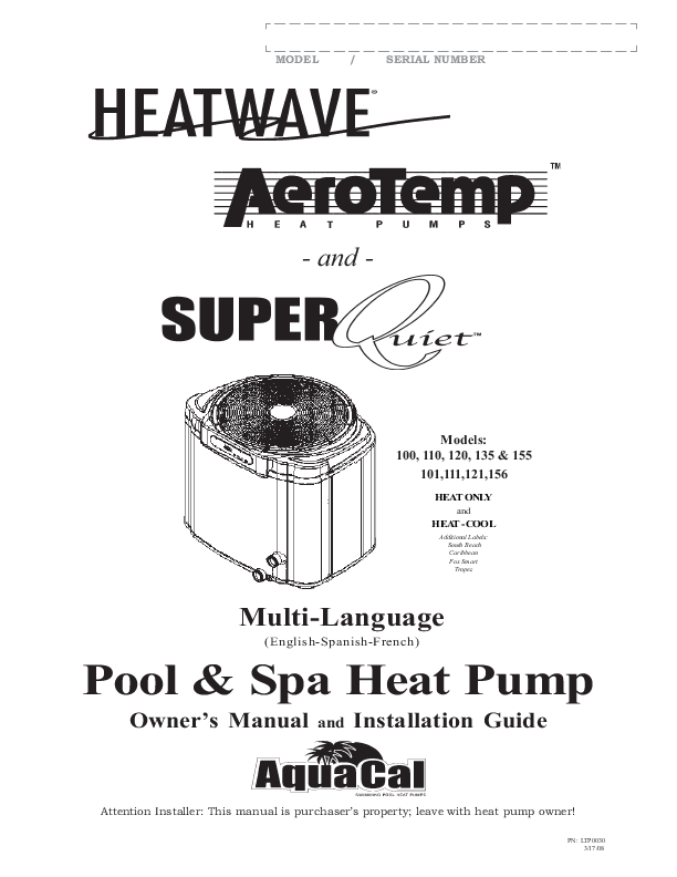 Aerotemp Heat Pump Manual