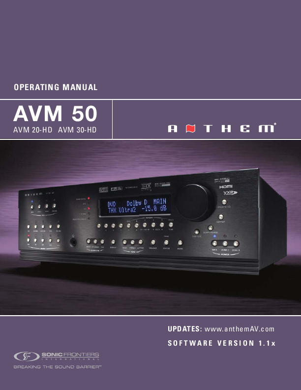 Additional Anthem Audio AVM 50