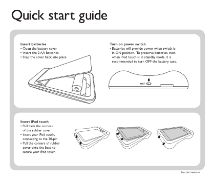 Philips iPod Touch Silicone Case Quick Start Guide