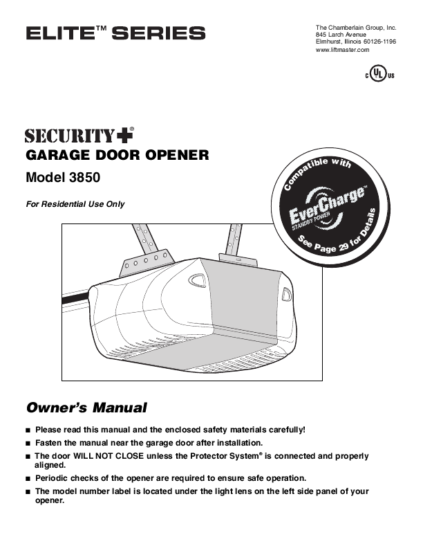 Garage Door Opener Manual