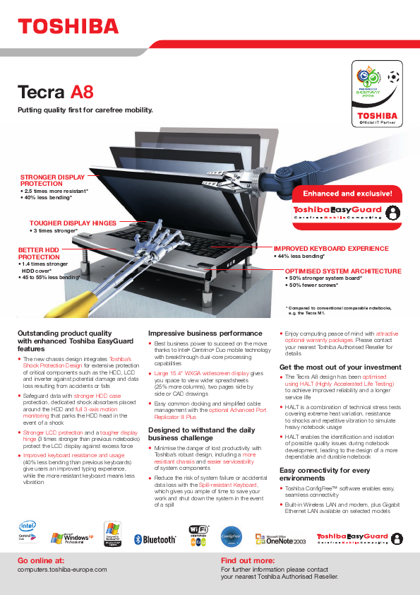 Toshiba Laptop Tecra A8 User's Guide | ManualsOnline.com