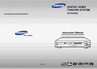 Samsung Home Theater on Samsung Digital Home Theater System Instruction Manual