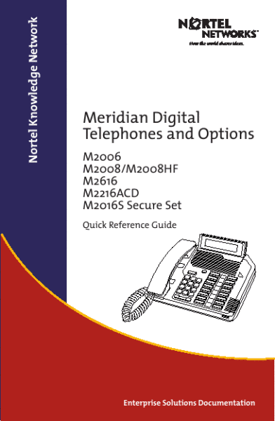Meridian 2616 Telephone Manual