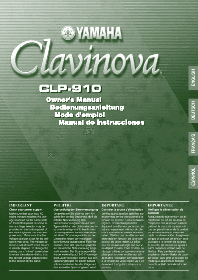 Yamaha Clavinova on Yamaha Clavinova Owner S Manual   Manualsonline Com