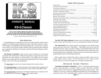 k9 alarm manual